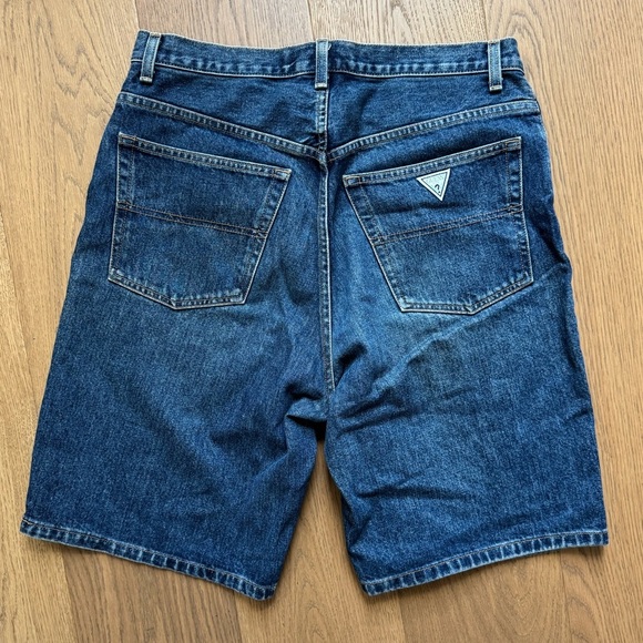 Guess Vintage 90s Men’s Denim Jorts Jean Shorts - Size 33 - Medium Blue  - EUC - Picture 1 of 10